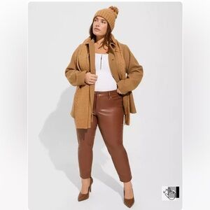 Torrid Perfect Skinny Faux Leather Mid Rise Pant Size 24W NWT